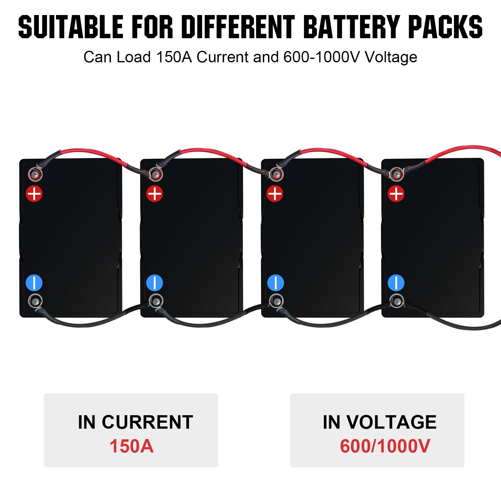 ECO-WORTHY 4 Pack M8 2AWG Battery Cable with 5/16” Lug Terminals 6.3inch Cables