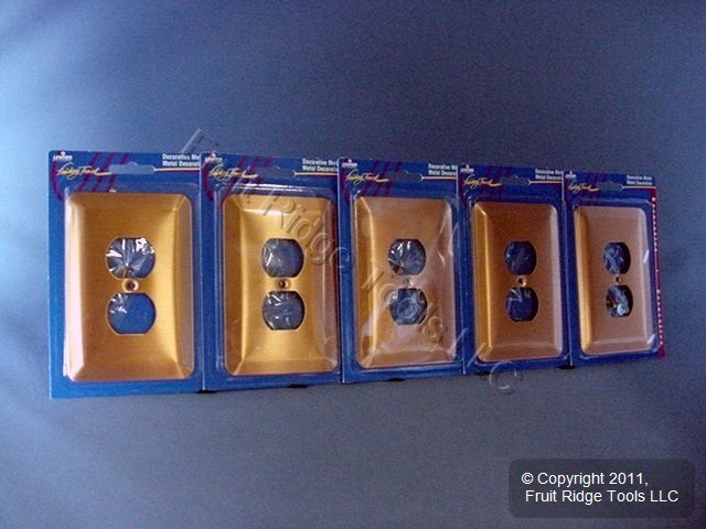 Leviton 1-Gang 89303-COP Copper Duplex Outlet Metal Oversize Wallplates 5pcs