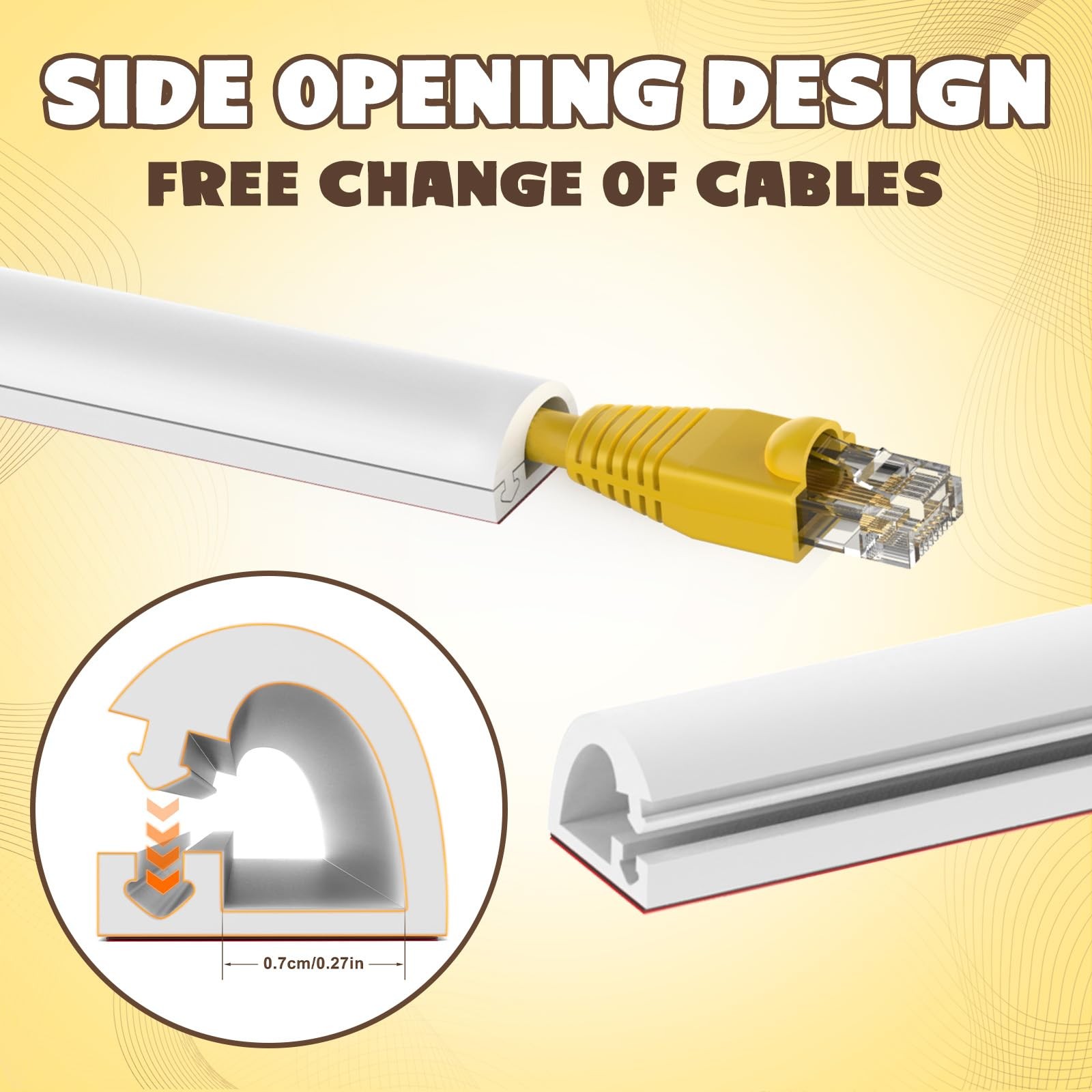 UOMTFAI Wall Cord Hider 390 Inch, Self Adhesive Cable 390inch, White