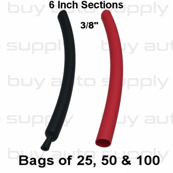 3/8″ 3:1 Adhesive Lined Dual Wall Heat Shrink Tubing – 6″ Sections -Black & Red