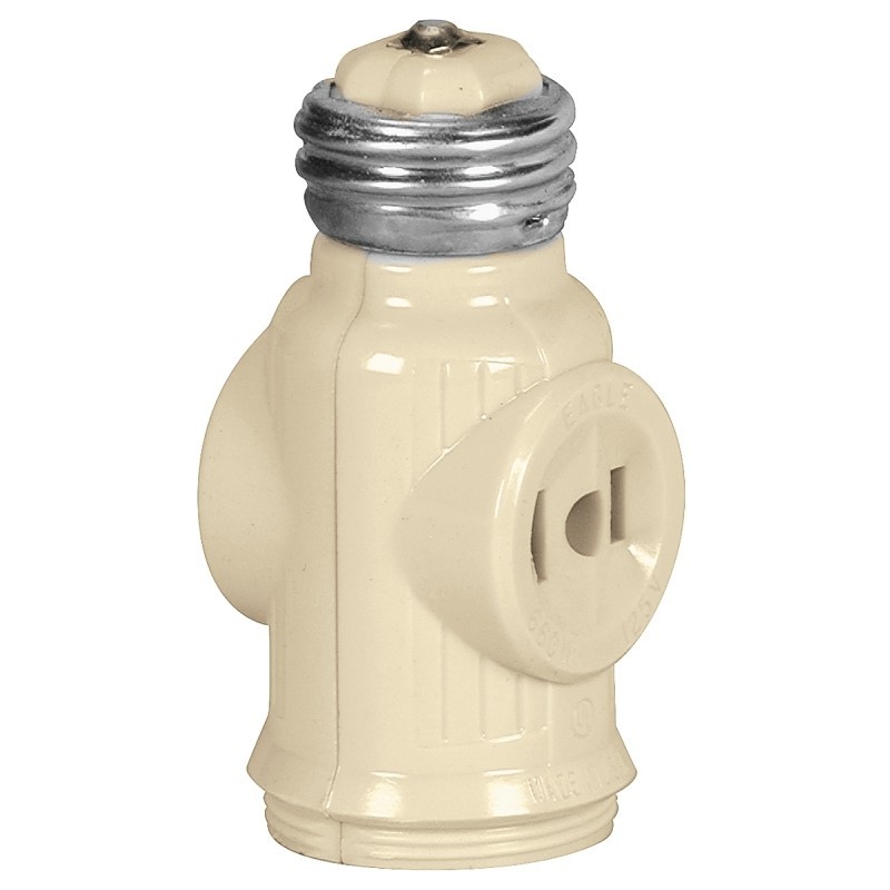 Eaton Wiring Devices 715V-BOX Adapter, Medium Base, 660 W, 2-Outlet, Thermoplast