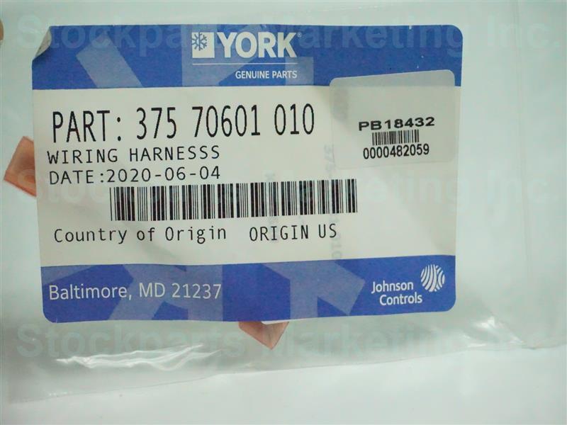 York 375 70601 010 37570601010 Wiring Harness NEW NNB 30 Days Warranty