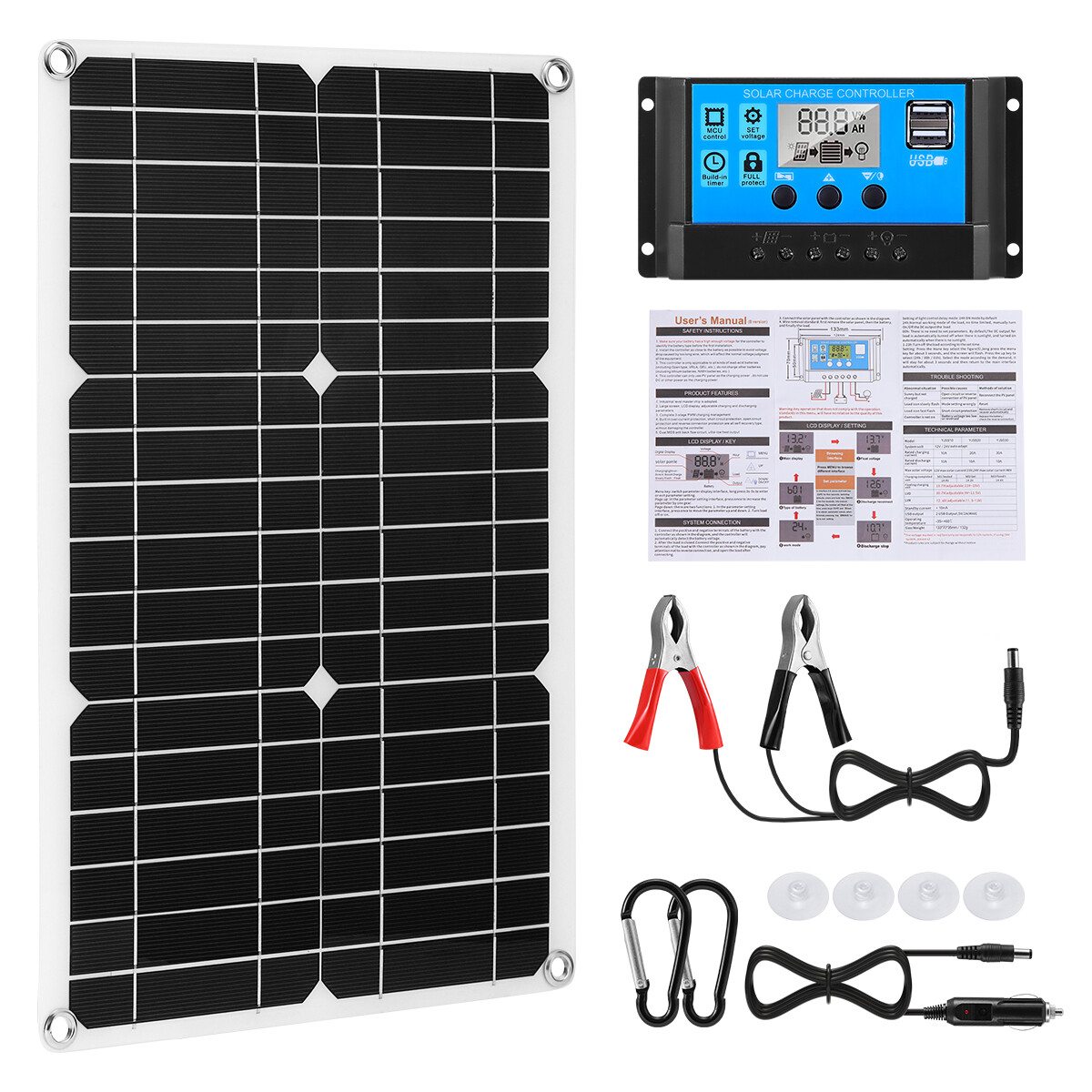 100W Watt Flexible Solar Panel 12V Mono Home RV Rooftop Camping Off-Grid Power