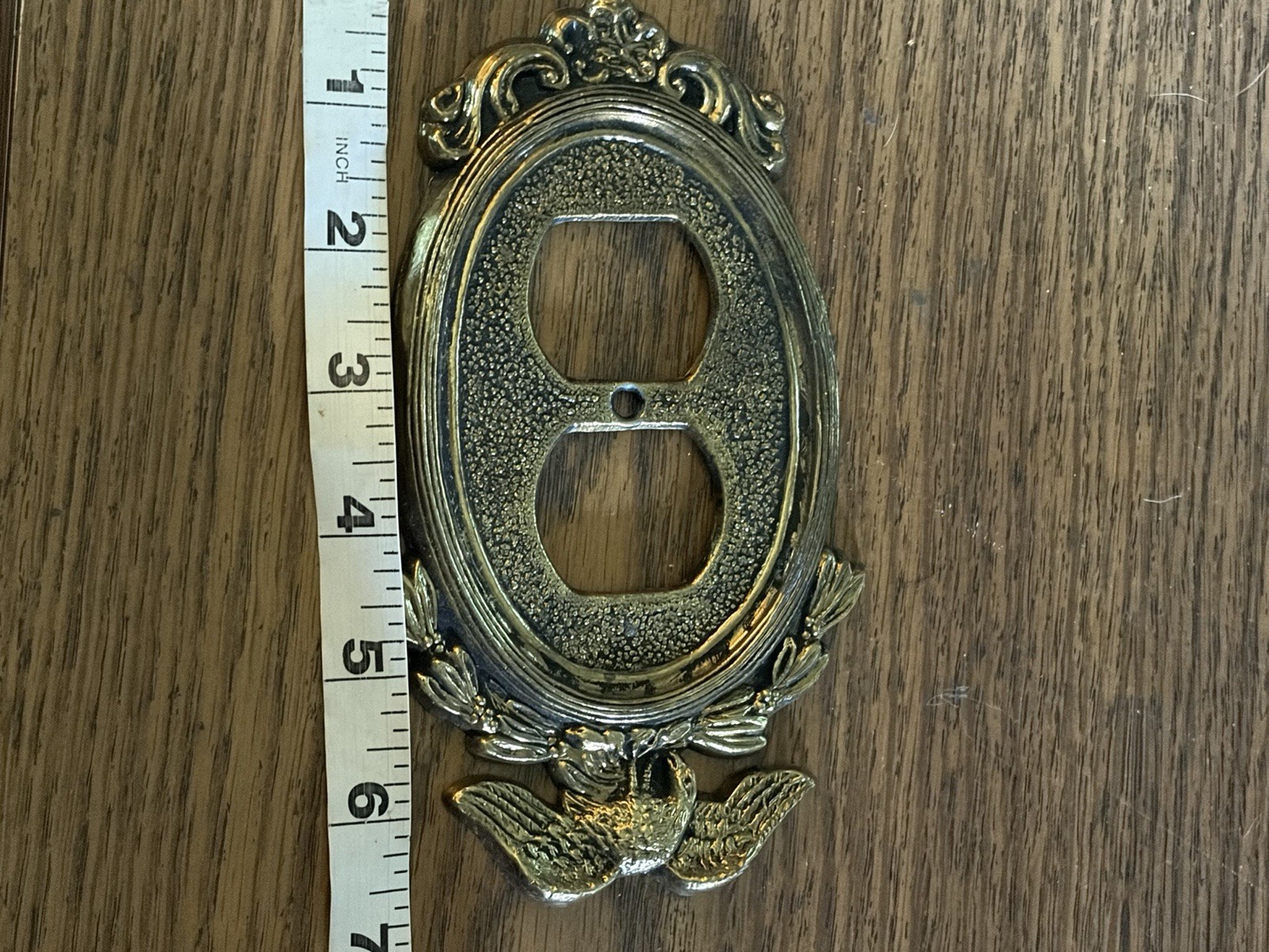 Vintage Gold Tone Federal Eagle Match Pair Wall Plug Covers PN – 7258