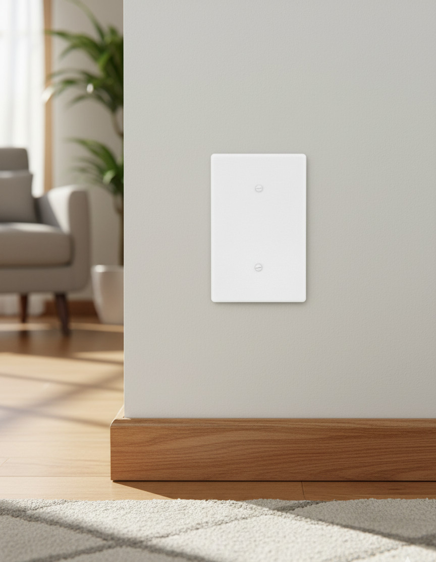 Oversize Blank Electrical Cover Wall Plate 5×7 Jumbo White Large 1-Gang USA Made