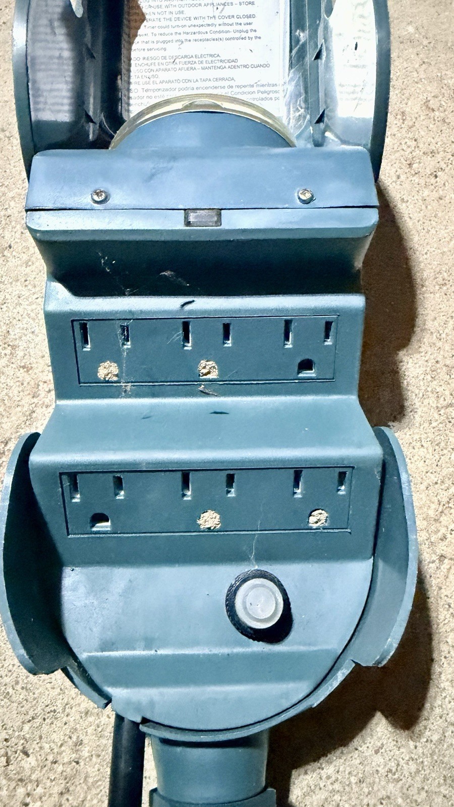 Outdoor Power Strip Yard Stake Timer 6 Outlets