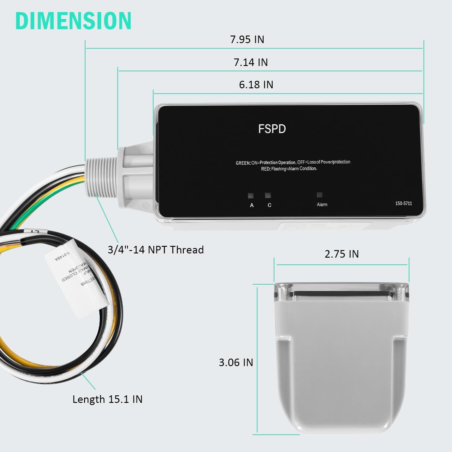 FSPD140 Level 2 Whole House Surge Protection Device Rated for 140,000A, 120/240V