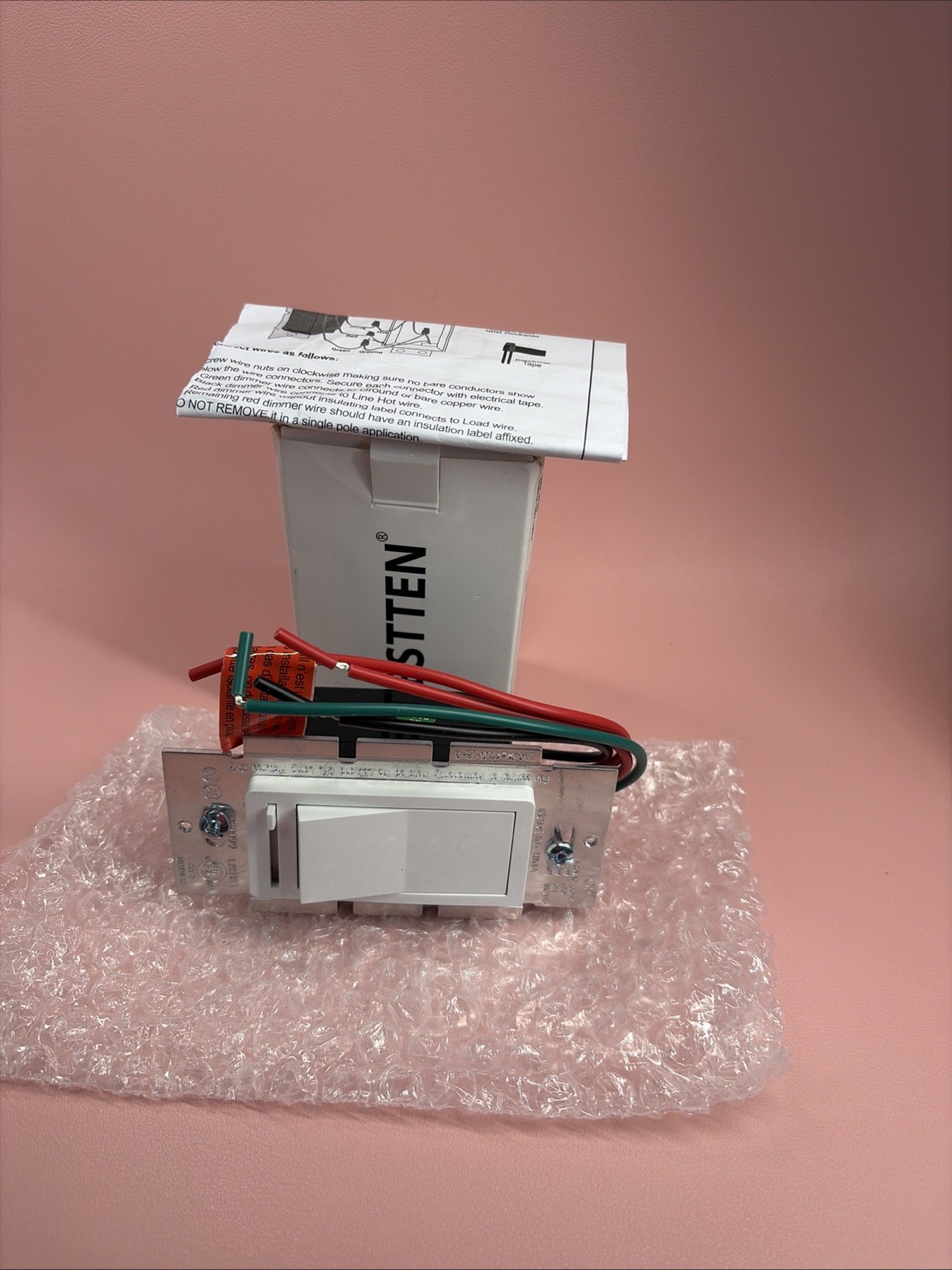 BESTTEN Dimmer Wall Light Switch Single Pole or 3-Way White.New Open Box.