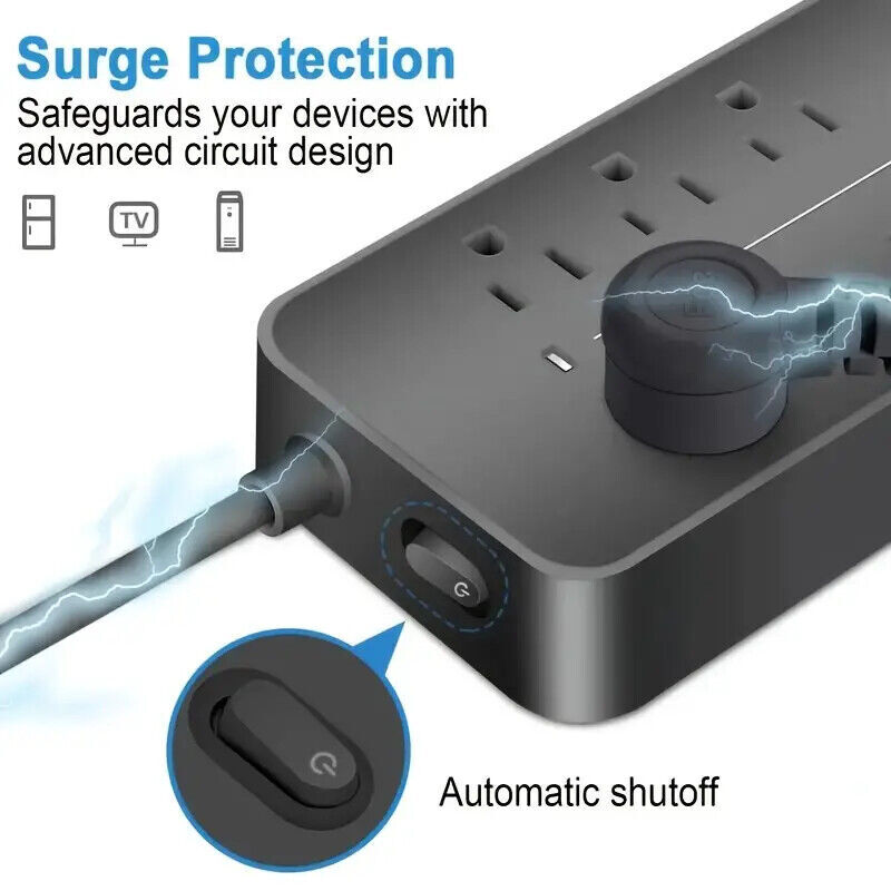 Lot Wall Mountable USB Surge Protector Power Strip with USB Ports 8 Outlet Plugs