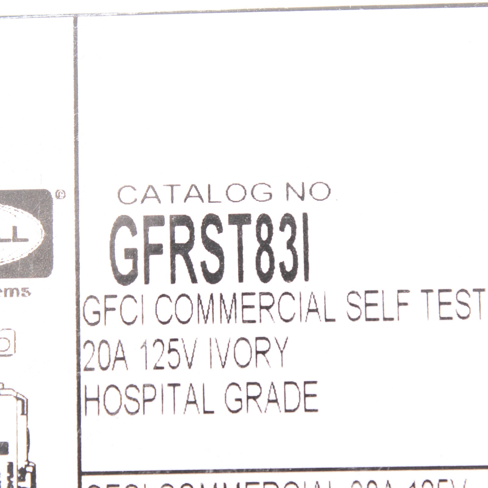 Hubbell GFRST83I Ivory 20A Self-Testing GFCI Outlet Receptacle Hospital 5-20R