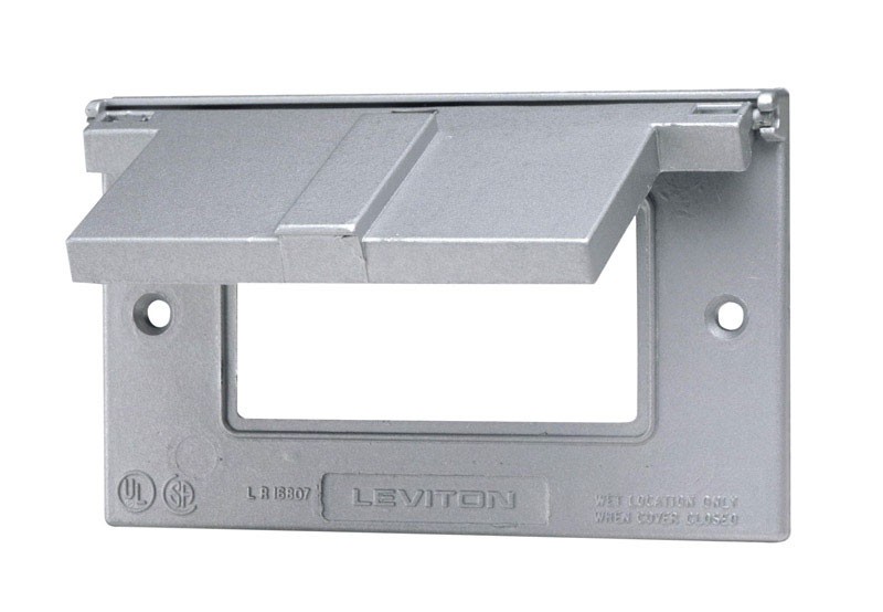 Leviton 04996-0GY Gray Standard Decora Rectangle Thermoplastic 1-Gang GFCI Cover