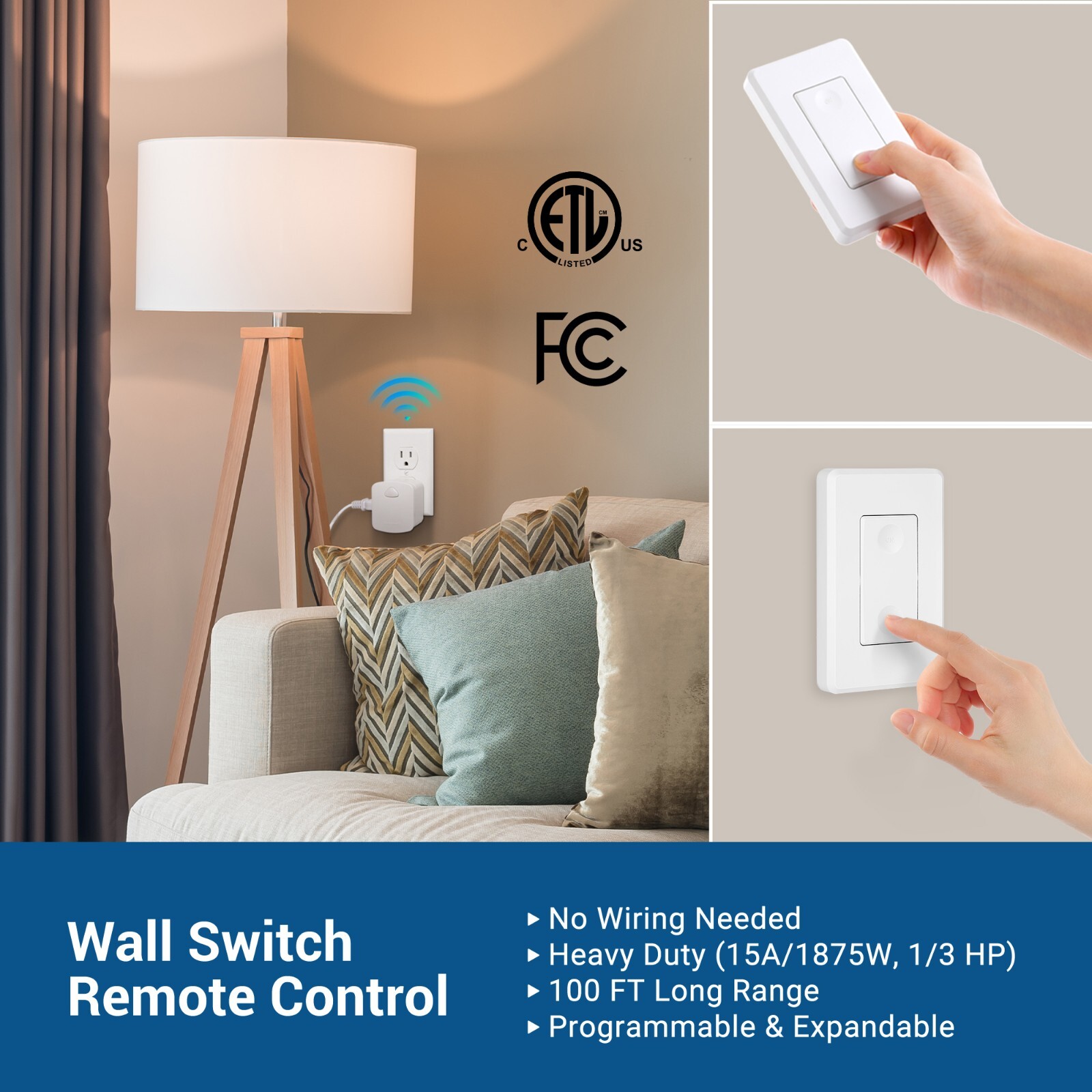DEWENWILS Wireless Remote Outlet Wall Switch Outlet 1 Outlet and 2 Remotes