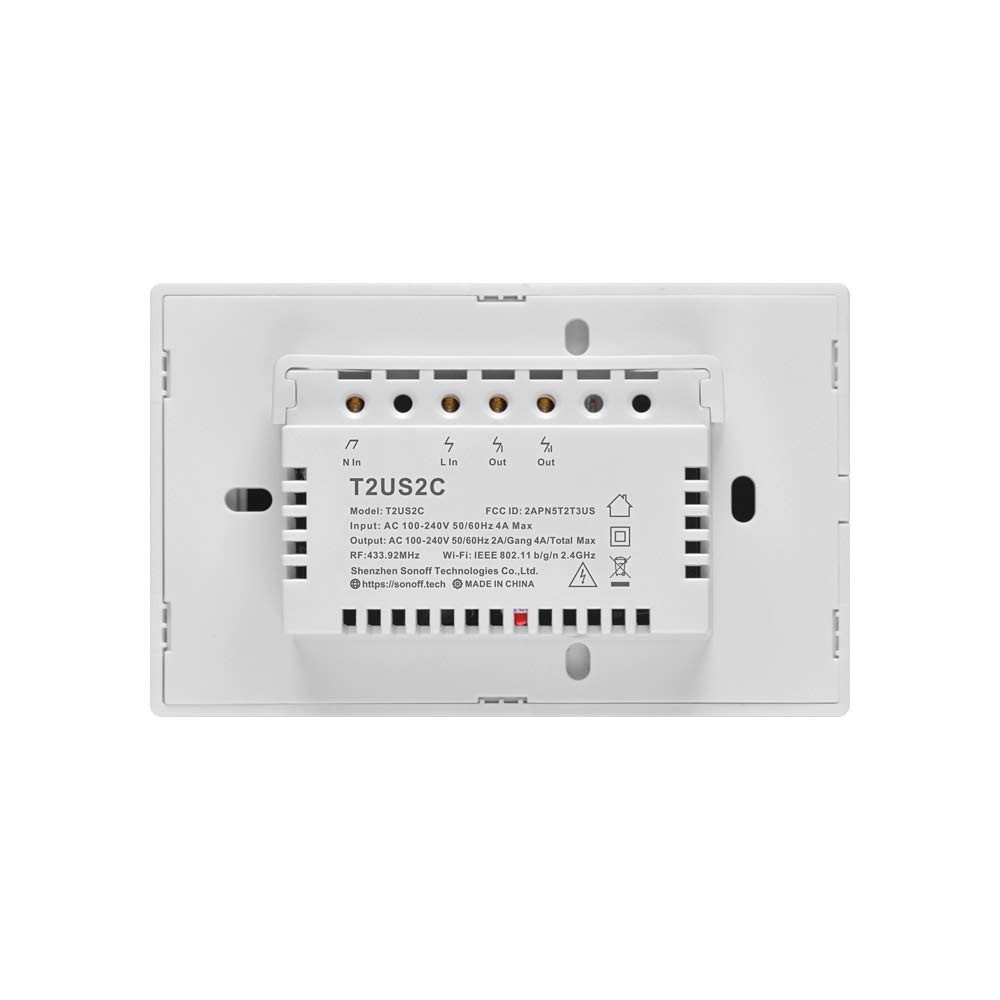 Smart Light Switch, 2.4GHz WiFi Touch Smart Wall Switch for Lights T2US2C