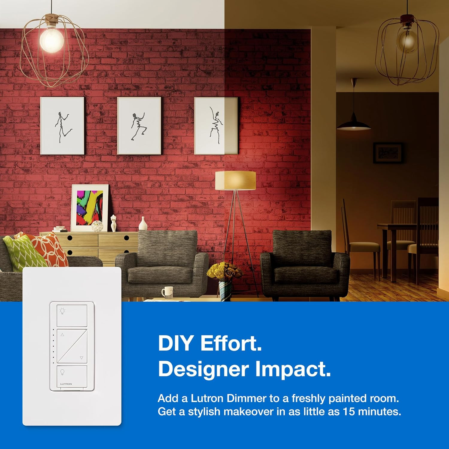 Caseta Original Smart Dimmer Switch ( Smart Hub Required), for LED Lights, 150 W
