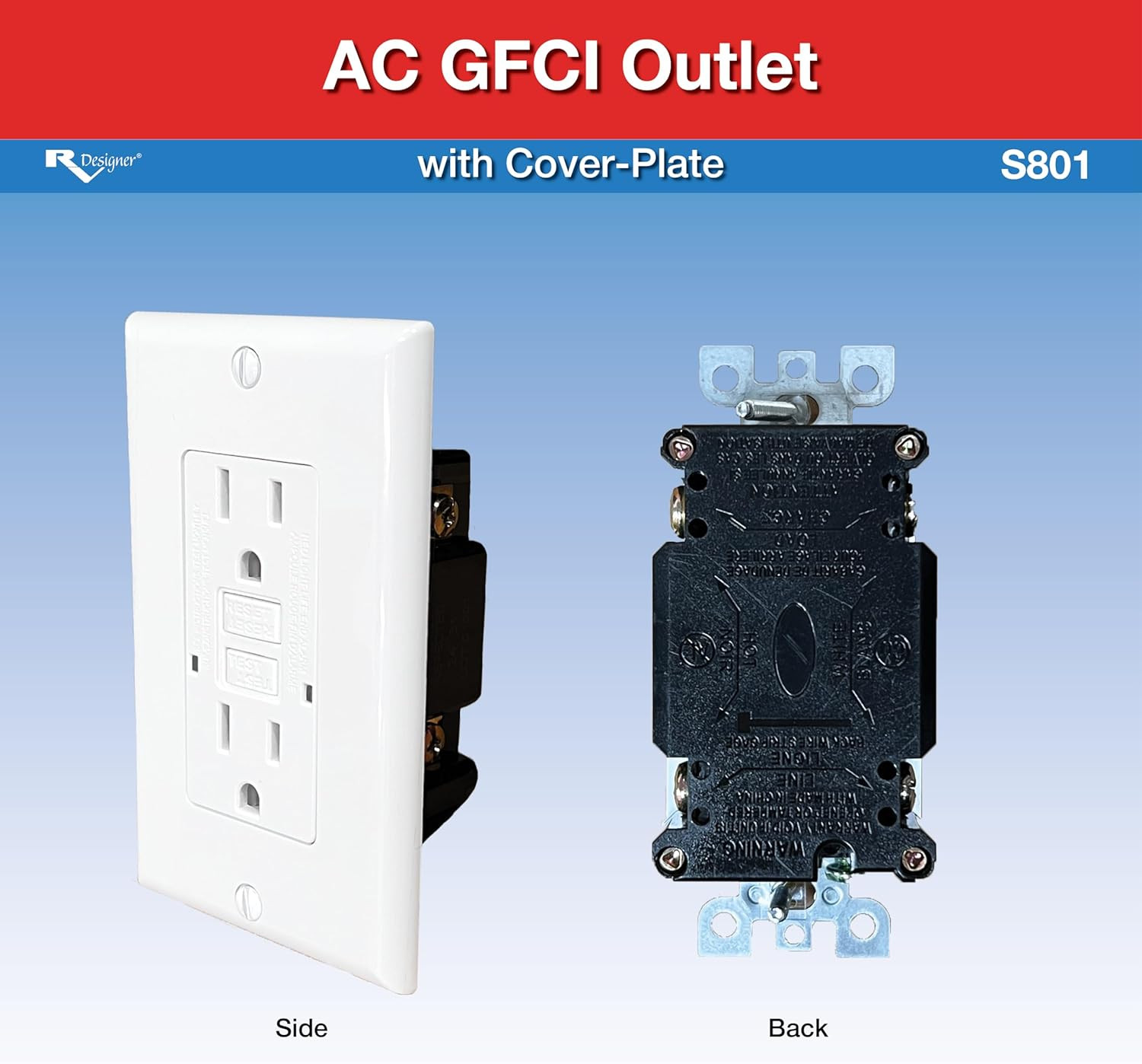 DUAL GFCI OUTLET WITH COVER PLATE Dual Safety Receptacle Tamper Resistant Plug