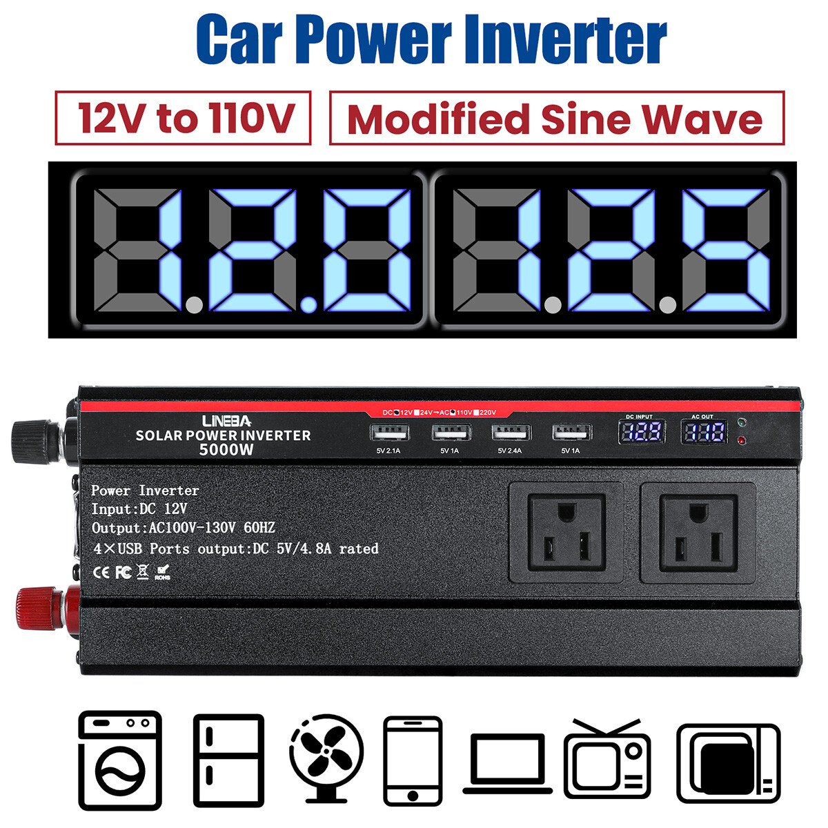 7000W Off Grid Solar System Complete Kit Home, 2*400W Solar Panel(800W)+Inverter