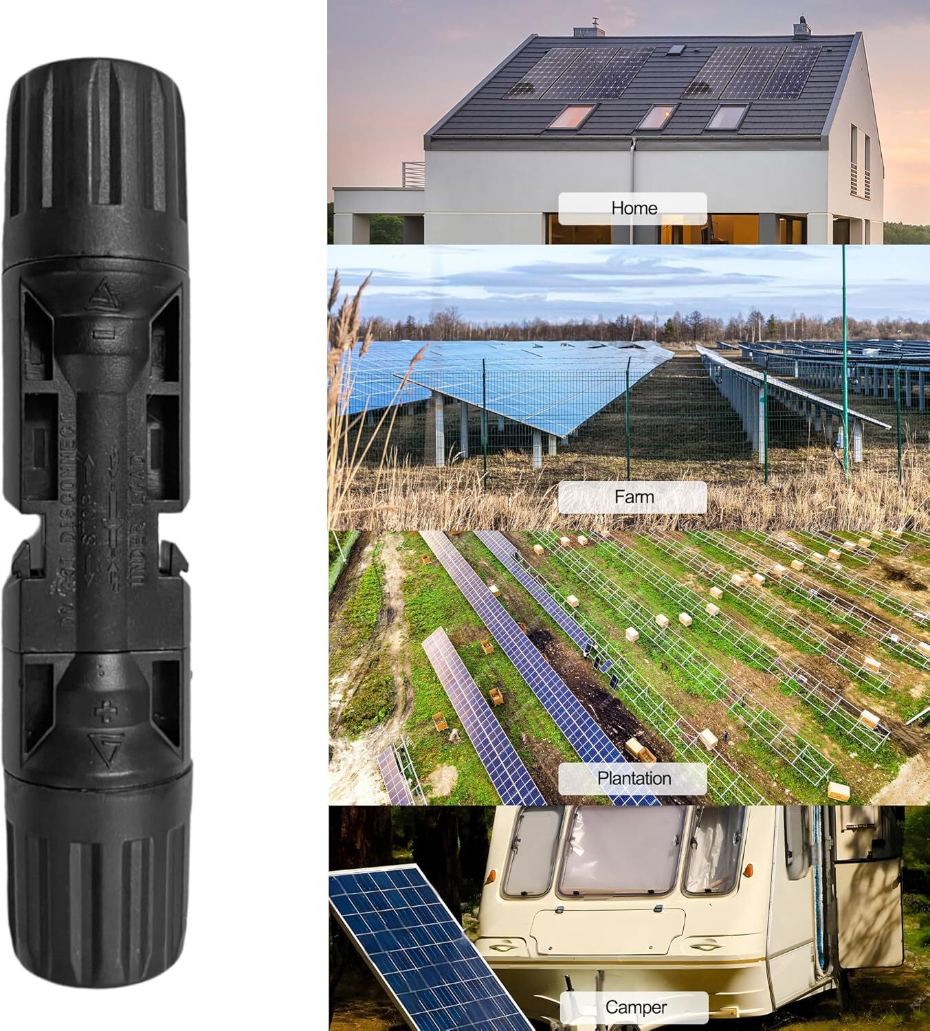 1/5/10/20/50/100 Pairs Male Female Solar Cable Connectors For DIY Solar Panel US
