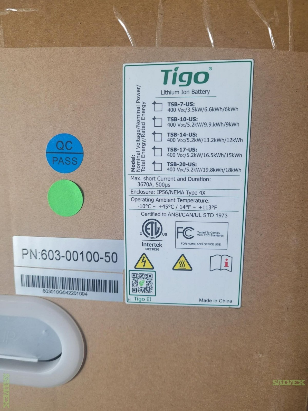 NEW Tigo TSB-10-US EI Battery 9.9kWh Lithium Iron Phosphate (LFP) with Enclosure