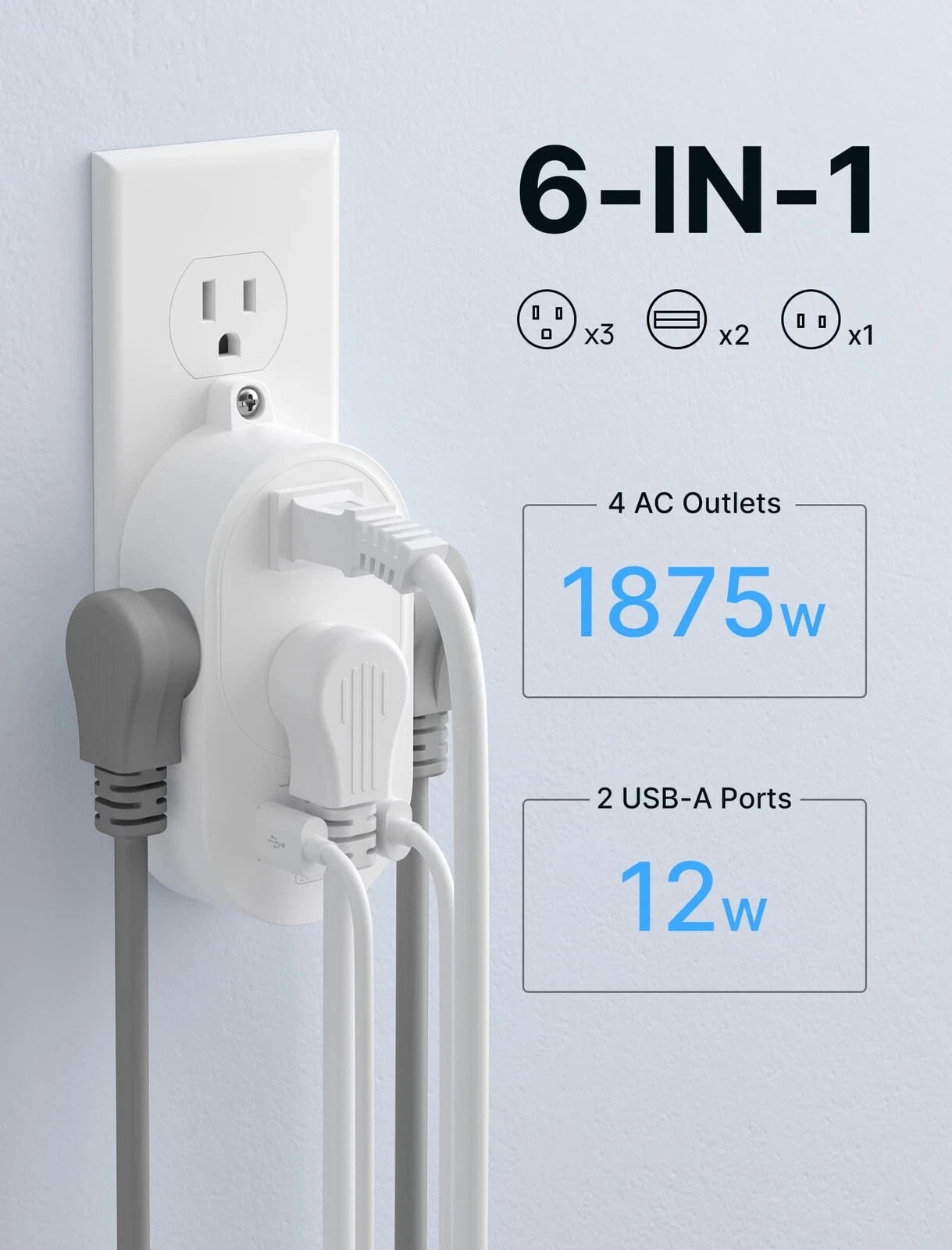 Multi Plug Outlet Extender with USB PORTS