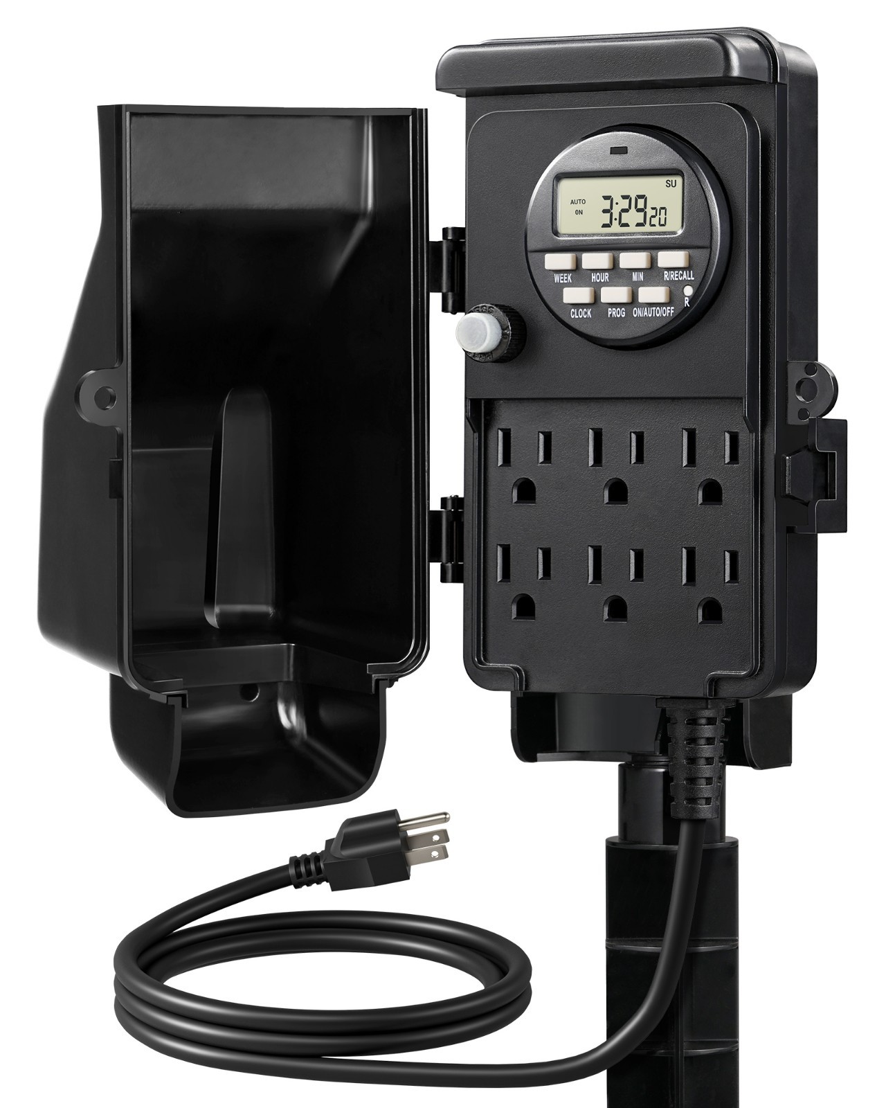 DEWENWILS Outdoor Digital Power Strip Timer, Multi Sockets, Waterproof 6 Outlets