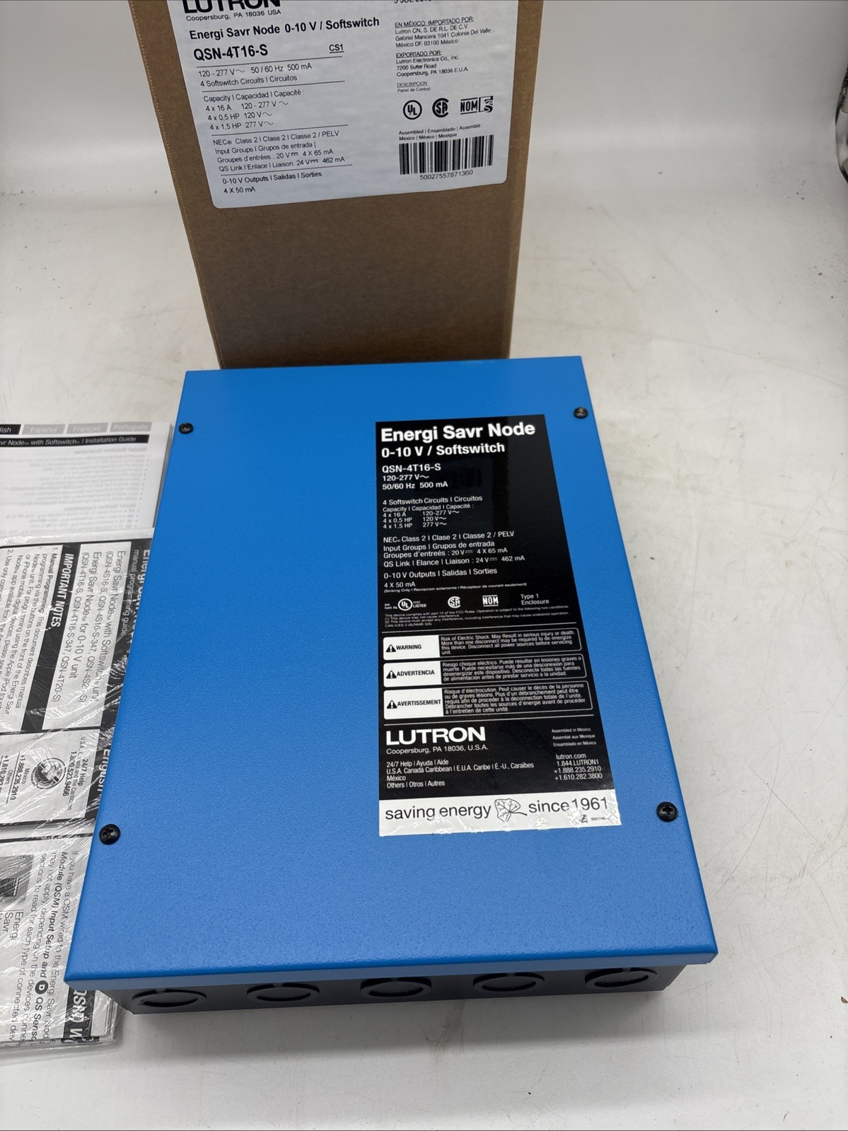 Lutron QSN-4T16-S Energi Savr Node 0-10 V / Softswitch Brand New