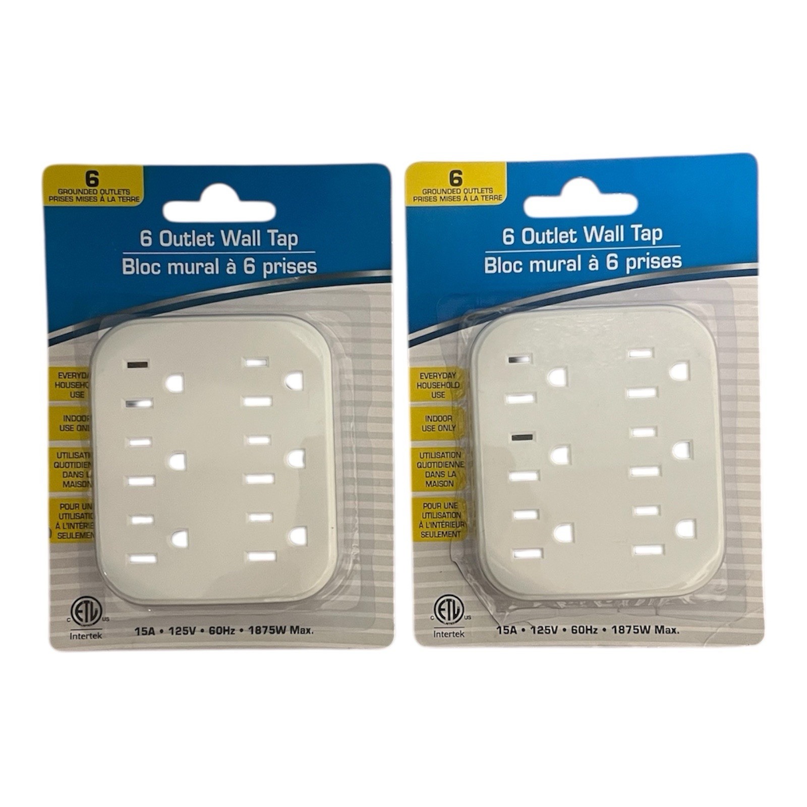Pack 6 Outlet Wall Tap Adapter | Grounded Multi Plug Extender for Home Use”