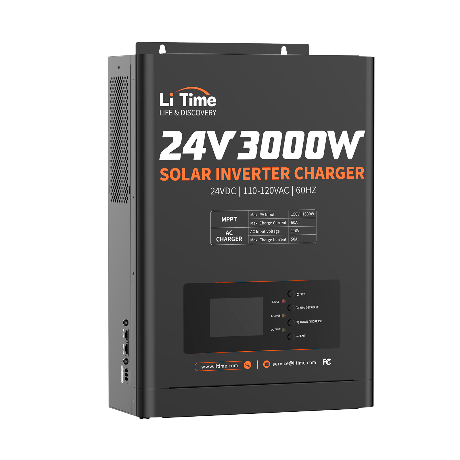 LiTime 24V 3000W Pure Sine Wave All In One Solar Inverter Charger For Home UPS