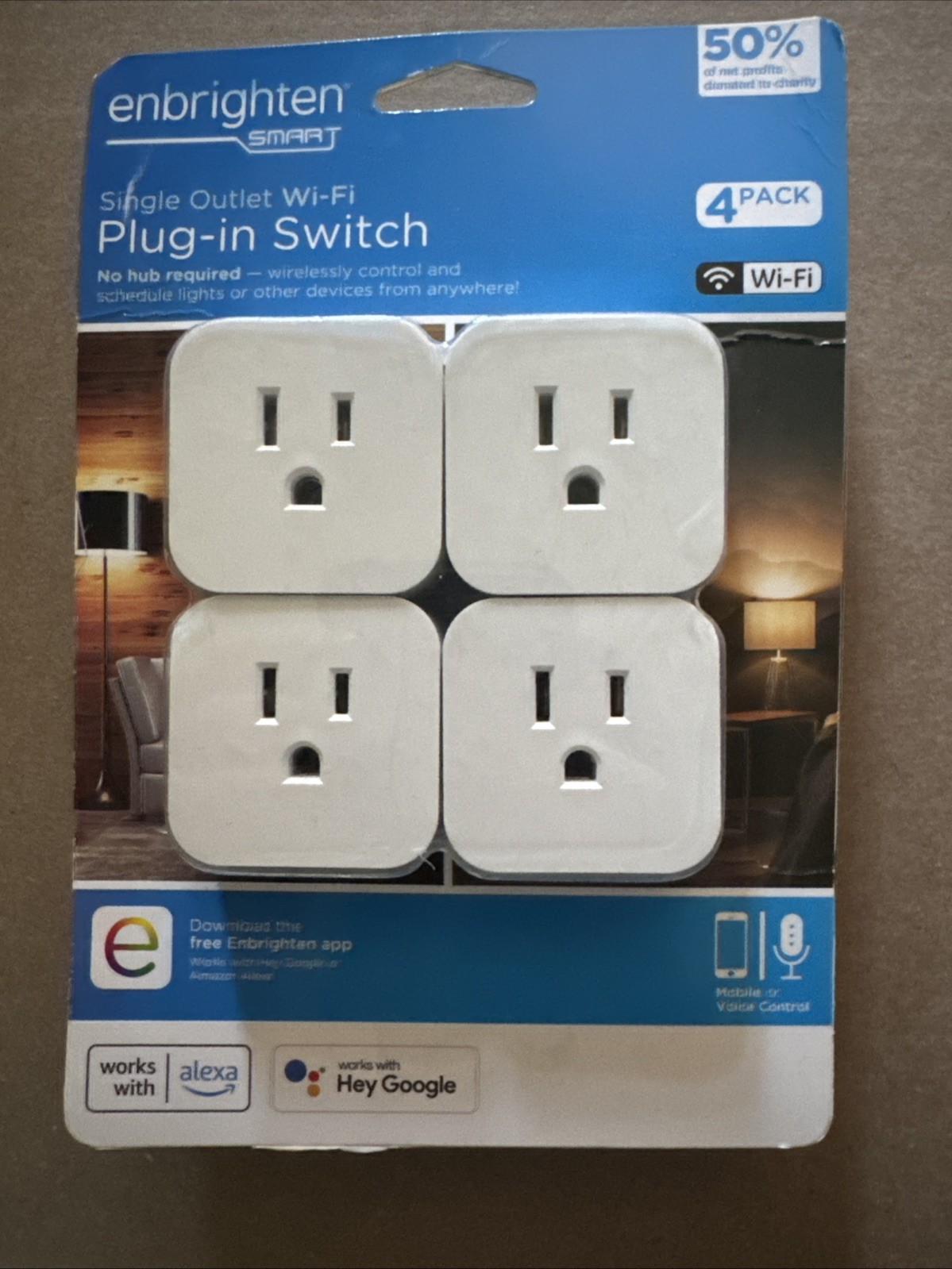 Enbrighten WiFi Micro Smart Switch Plug – White (Pack of 4)