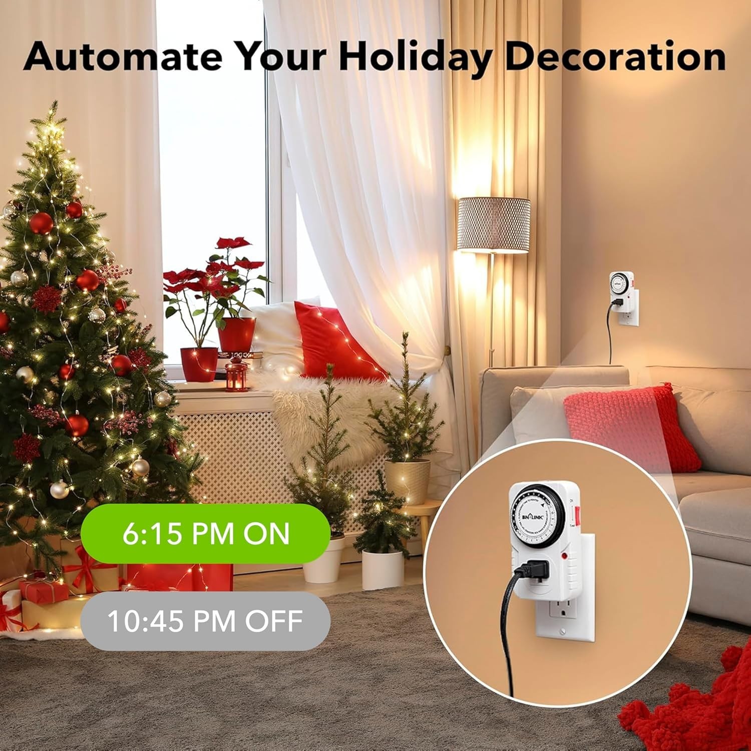 Compact 24-Hour Plug-in Timer – Versatile for Aquariums and Indoor Lighting