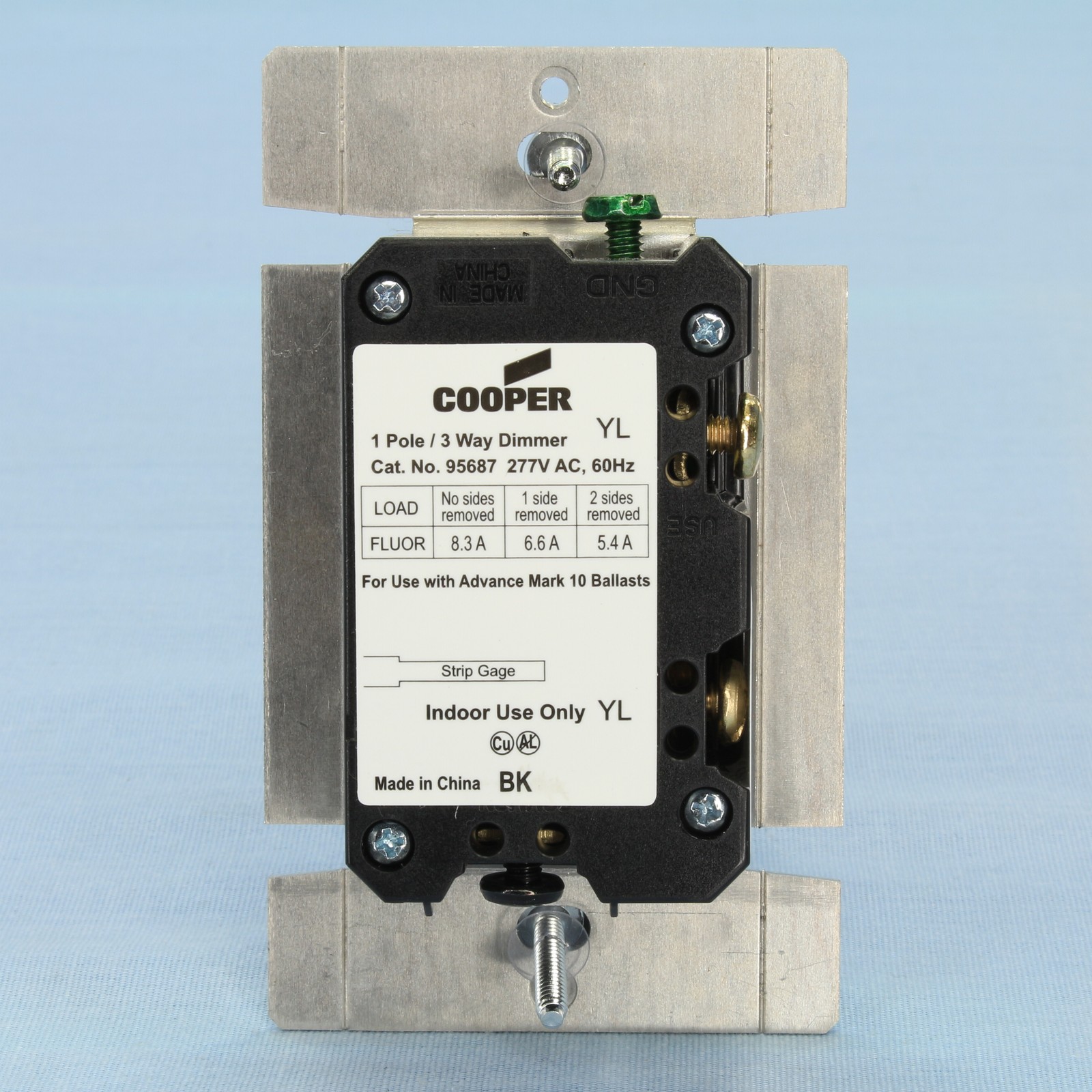 Aspire Silver Granite 1-Pole/3-Way Fluorescent Slide Dimmer 277V Mark 10 95687SG