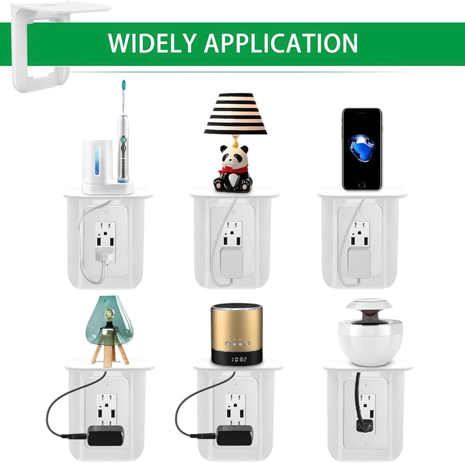 WILAOIYOOU Outlet Shelf White 2 Pack