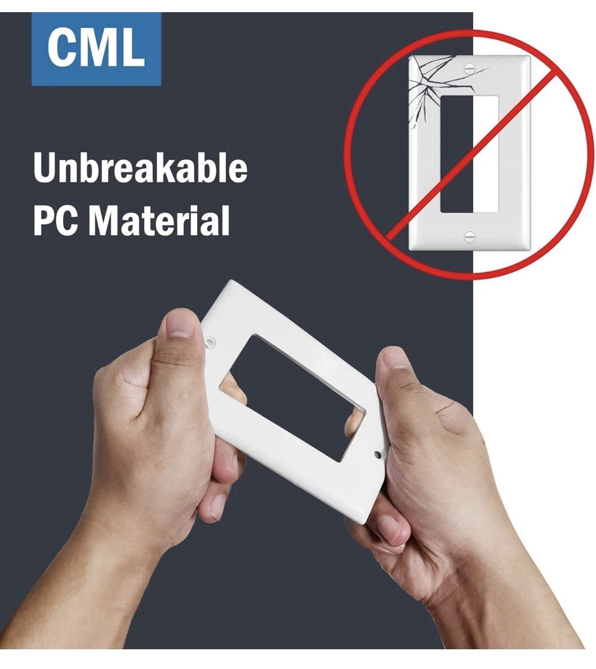 CML Decorator Wall Plates, 50 Pack Electrical 1-Gang 50 Pack, Gloss White