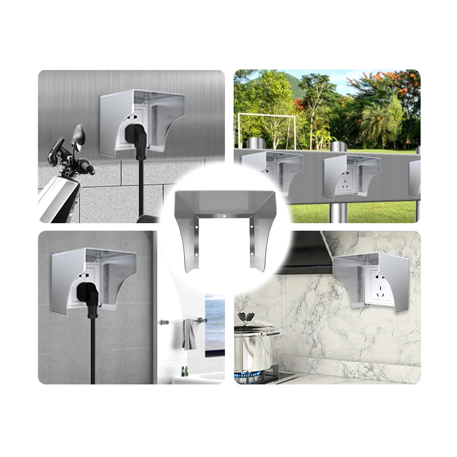 Stainless Steel Socket Cover 12.5 x 12 cm for Outdoor Toilets For bathrooms