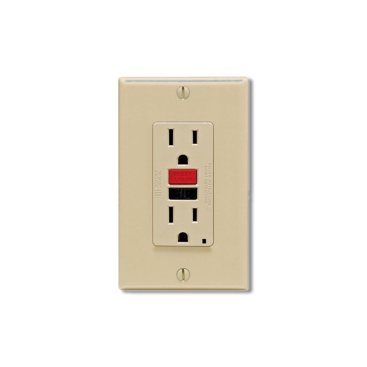 Leviton 15 amps 125 V Ivory GFCI Outlet 5-15R C21-GFNT1-RNI