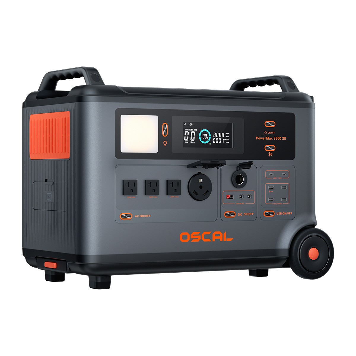 OSCAL PowerMax 3600SE Power Station 3600Wh + 200W Solar Panel LiFePO4 Generator