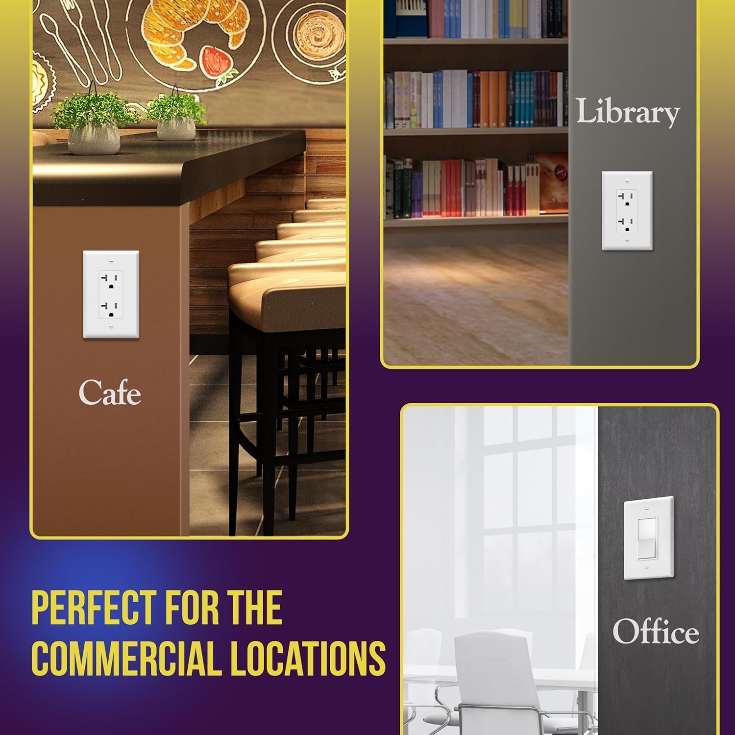 Listed Gloss Finish Wall Plate, White, 4.88″x3.11″, Durable & Fade-Resistant