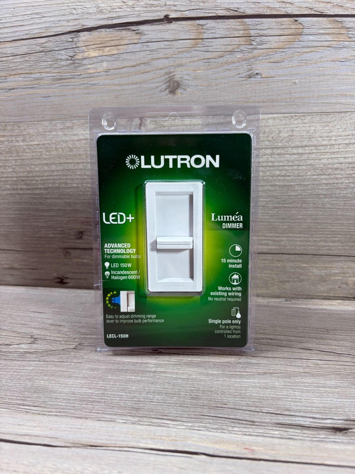 Lutron Lumea Slide Dimmer Switch LECL-150H White LED 150W Single Pole