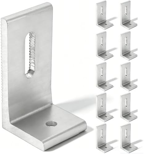 10Pcs L Foot Solar Mount, Aluminum Alloy Photovoltaic Panel Mounting Bracket, Ph