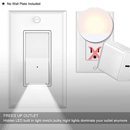 White LED Light Switch-Esay to Install – No Neutral Daylight – White LED