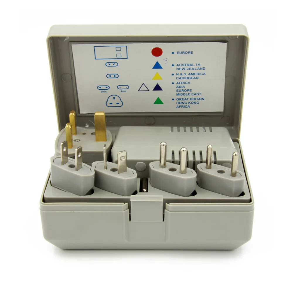 Worldwide Travel Voltage Converter Selectable 50W/1600W with 5 Plug Adapters Kit
