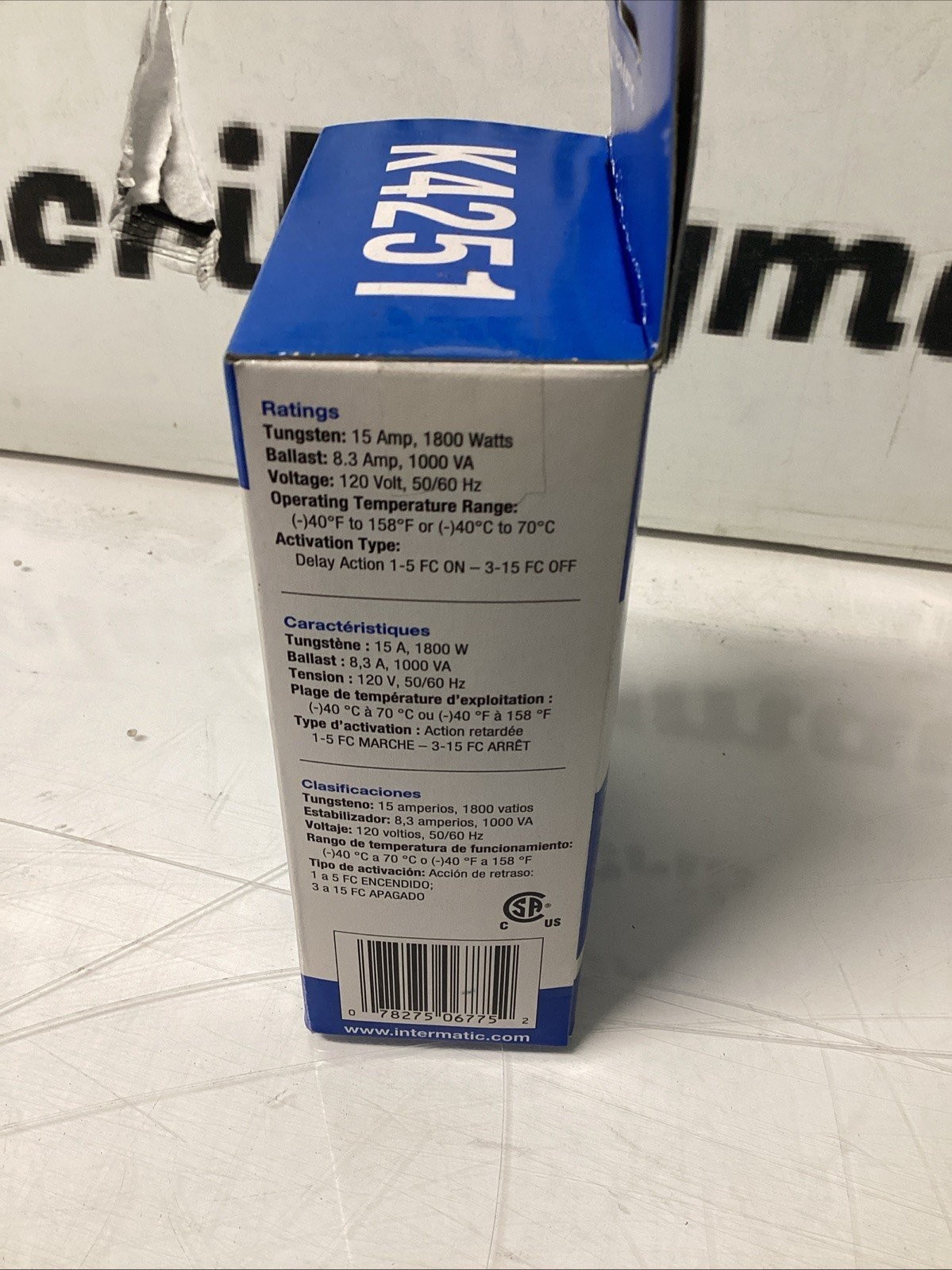 Intermatic K4251 Photo Control, 120 Vac S-739