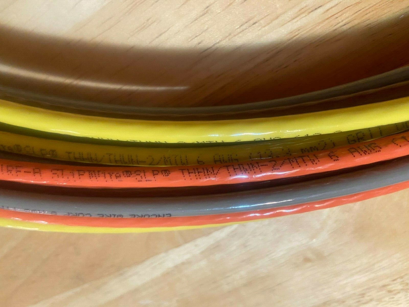 25′ #6 each ALL 6 AWG GAUGE Brown,Orange Yellow and Grey THHN THWN COPPER WIRE