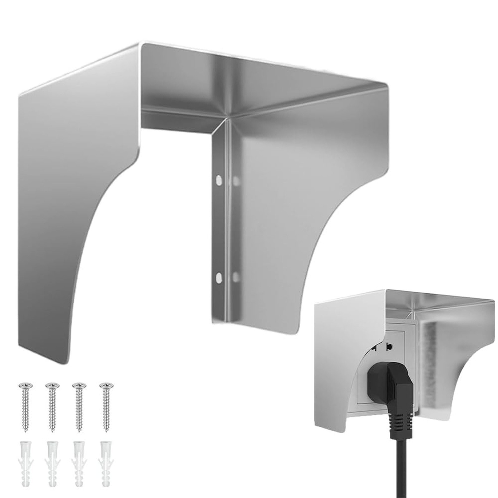 Stainless Steel Socket Cover 12.5 x 12 cm for Outdoor Toilets For bathrooms