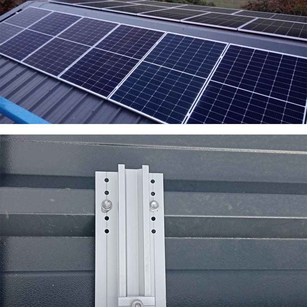 Solar Panel Rail-less Mounting Kit Corrugated Metal Roof with Clamps