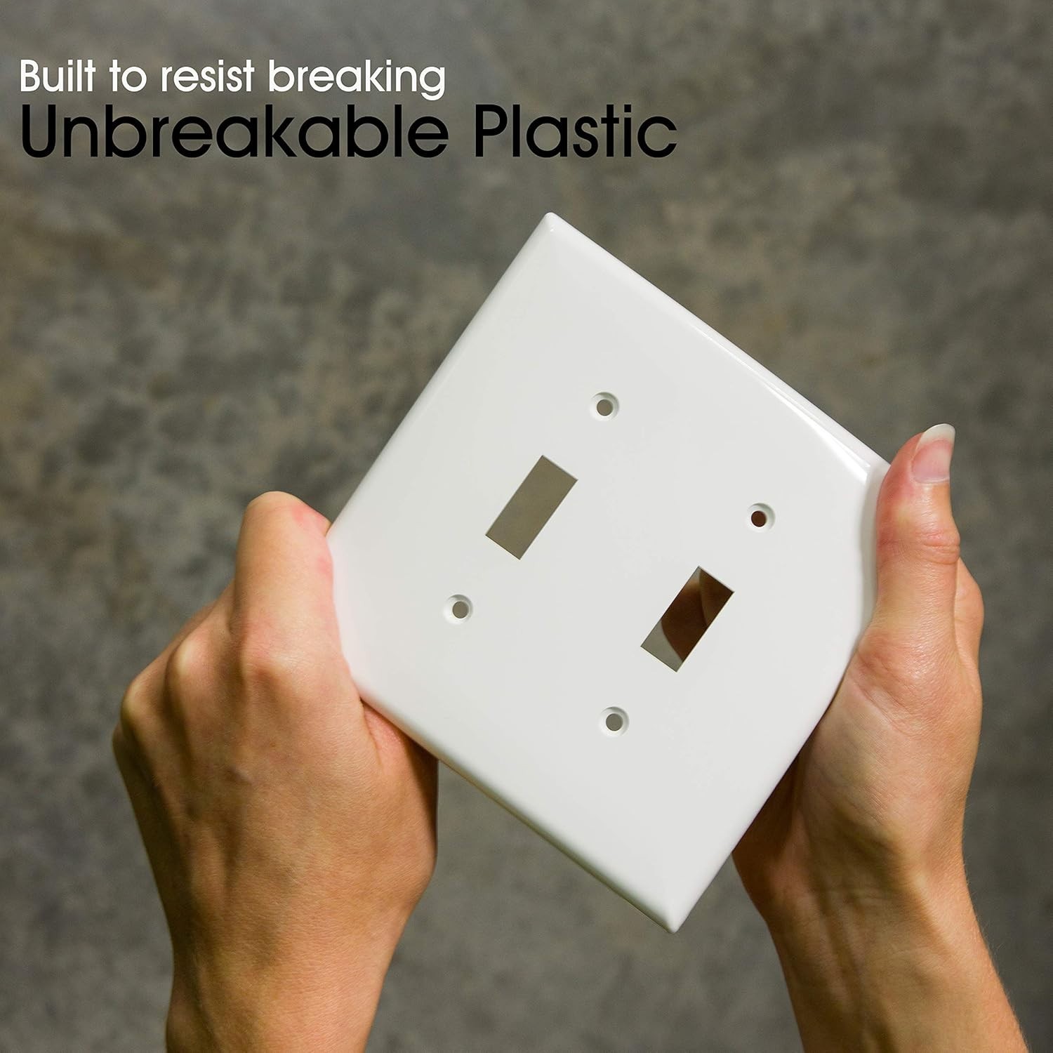 Double Wall Plates Cover for 2 Gang Toggle Switch, Bright White, Easy Install
