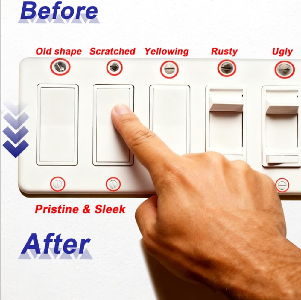 120PCS Wall Plate Screws White, Outlet Cover Screws for Switch Plate, 6/32 Elect