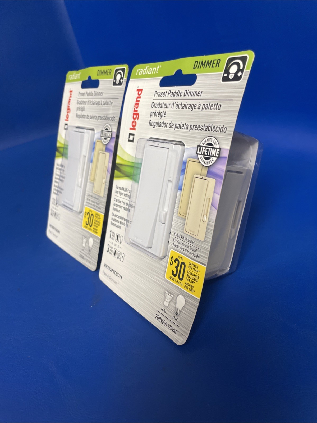 4x Legrand Radiant 700W 3-Way 1-Pole Dimmer Switch – White RH703PTCCCV6