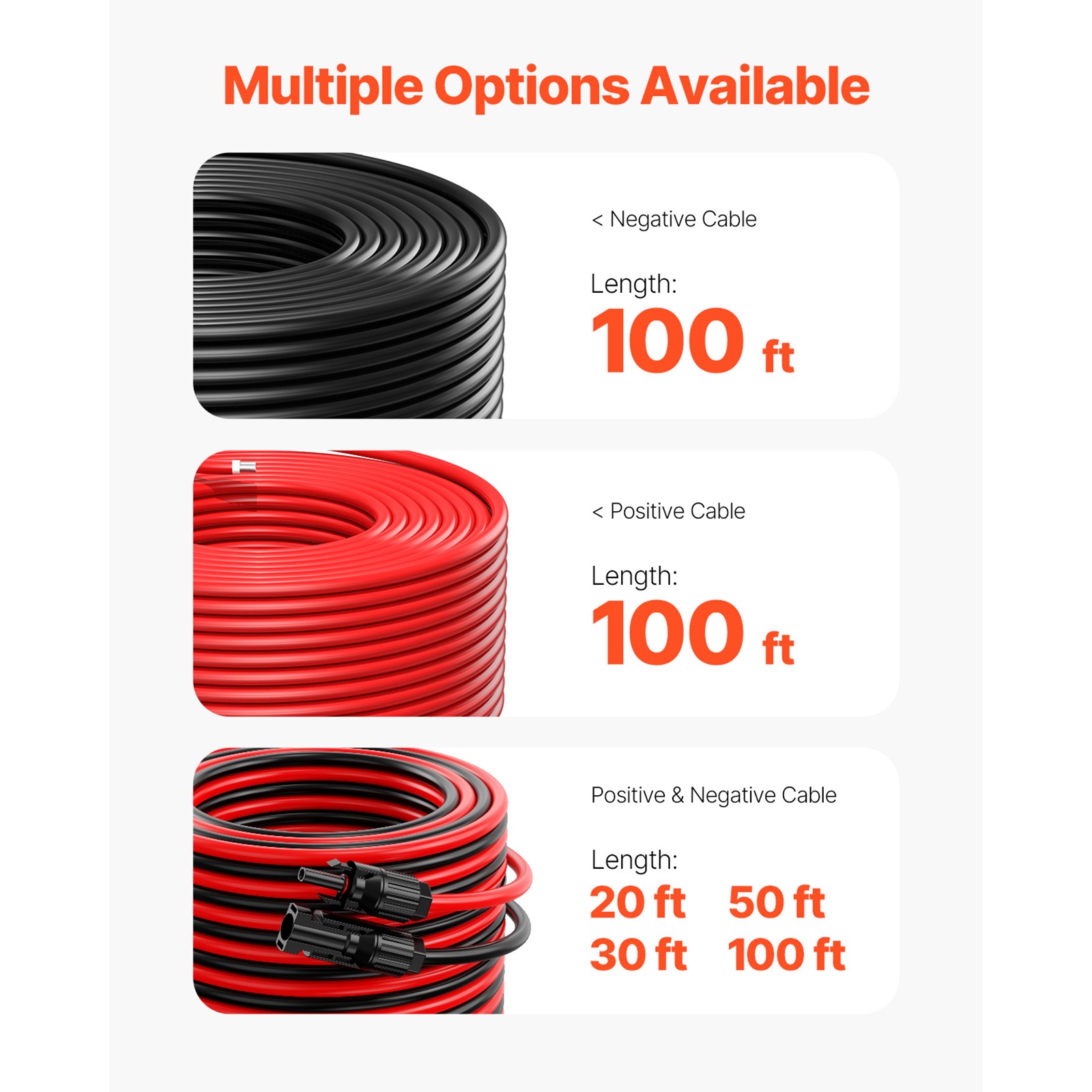 Uimoso 100FT Solar Panel Extension Cable 10AWG Waterproof PV 6mm² Cable Red
