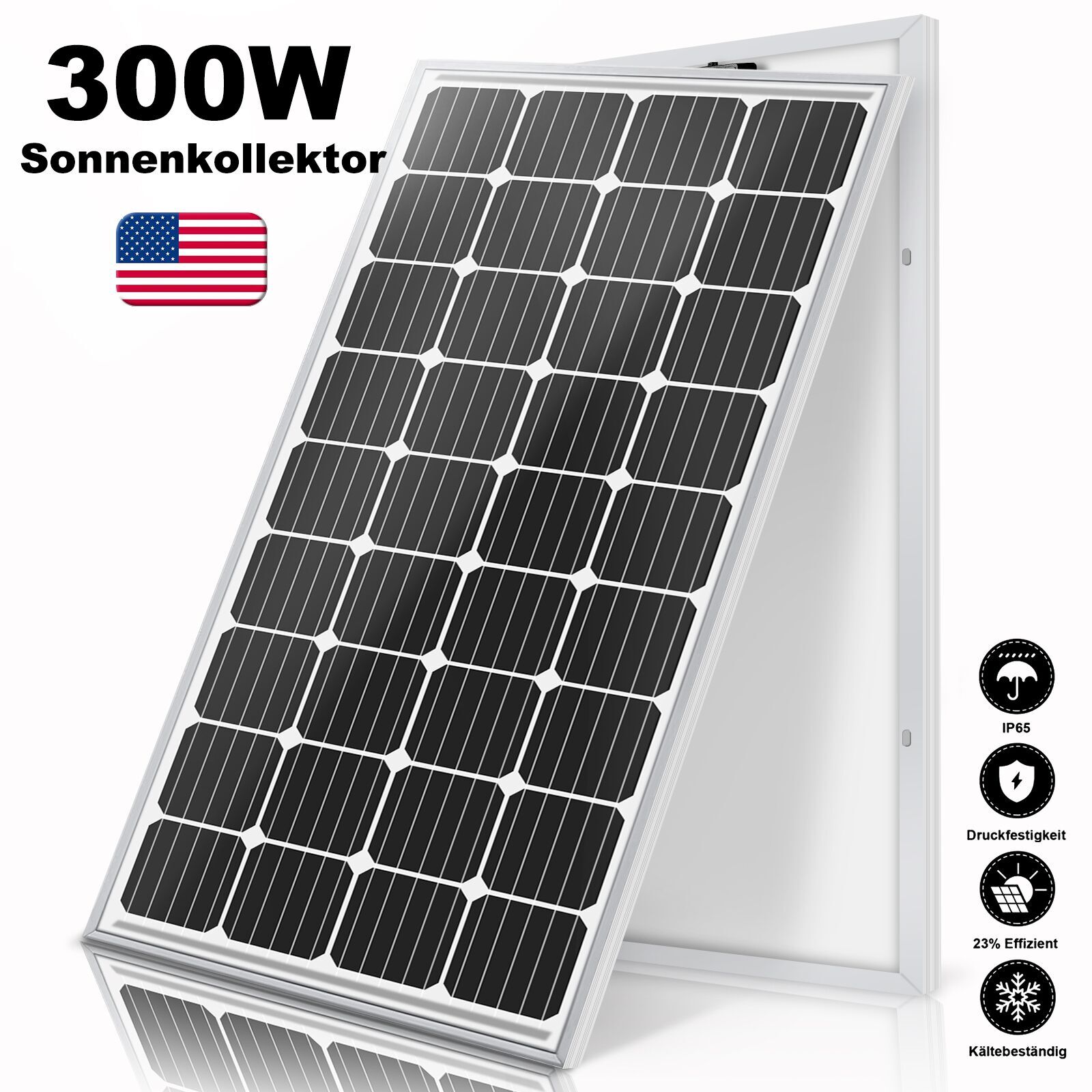 300W Watt Solar Panel 12V Monocrystalline RV Camping Roof Trailer Home Off Grid