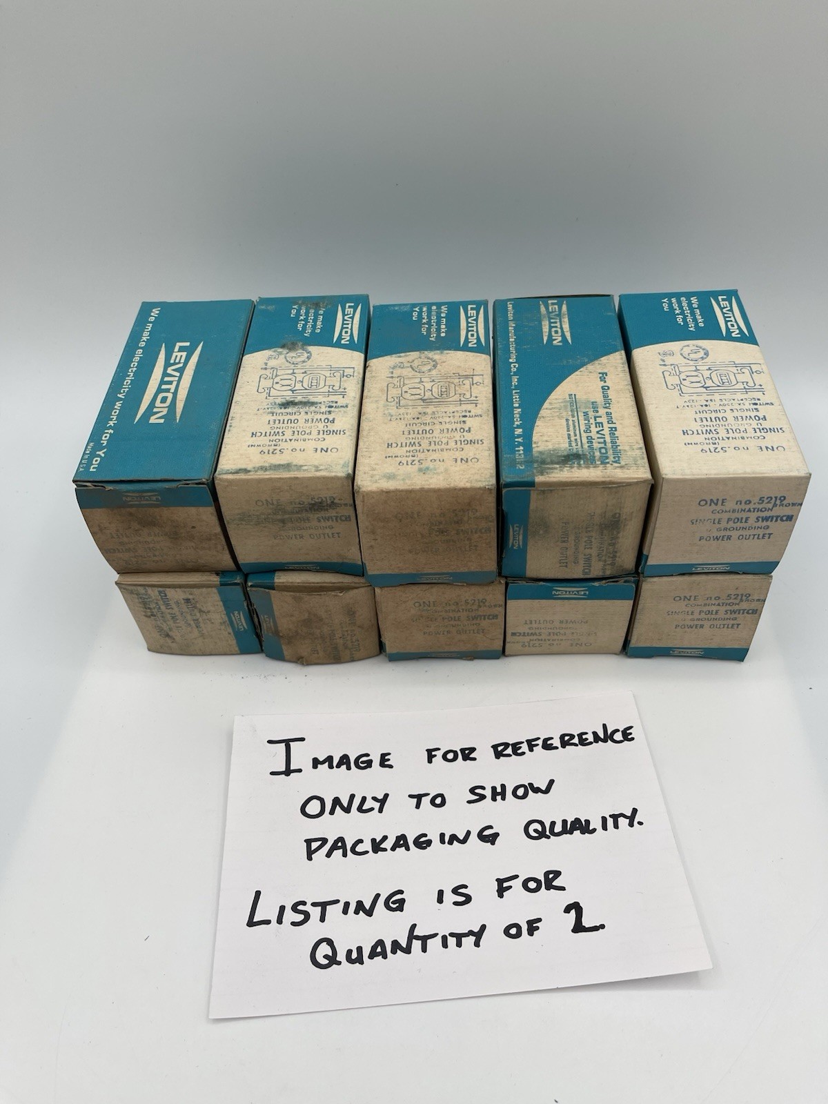 Leviton 5219 Combination Switch Outlet 15A 125V Brown Lot of 2 New Old Stock